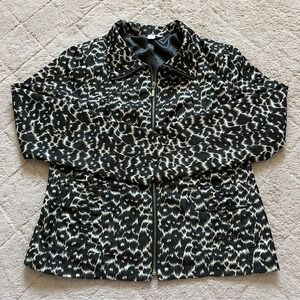 D Talbot Leopard Print Jacket Shoulder Pads Preppy Old Money Quiet Luxury Size S